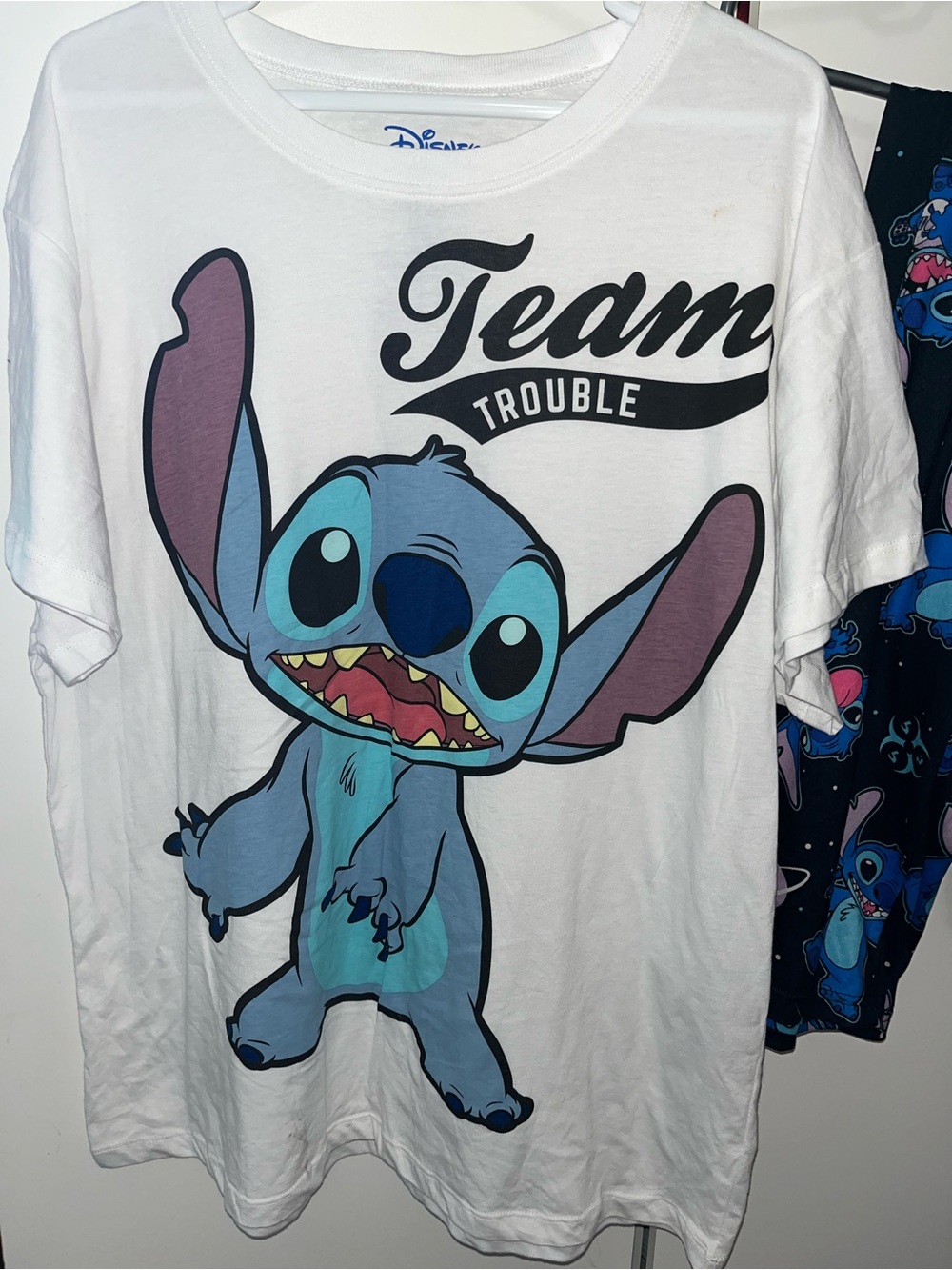 Disney Kids 'Team Trouble' Stitch Graphic Tee - White/Blue XXL and pants Medium